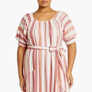 City Chic Stripe Maxi Dress City Chic-BEAUTIFUL SIZE 24/26